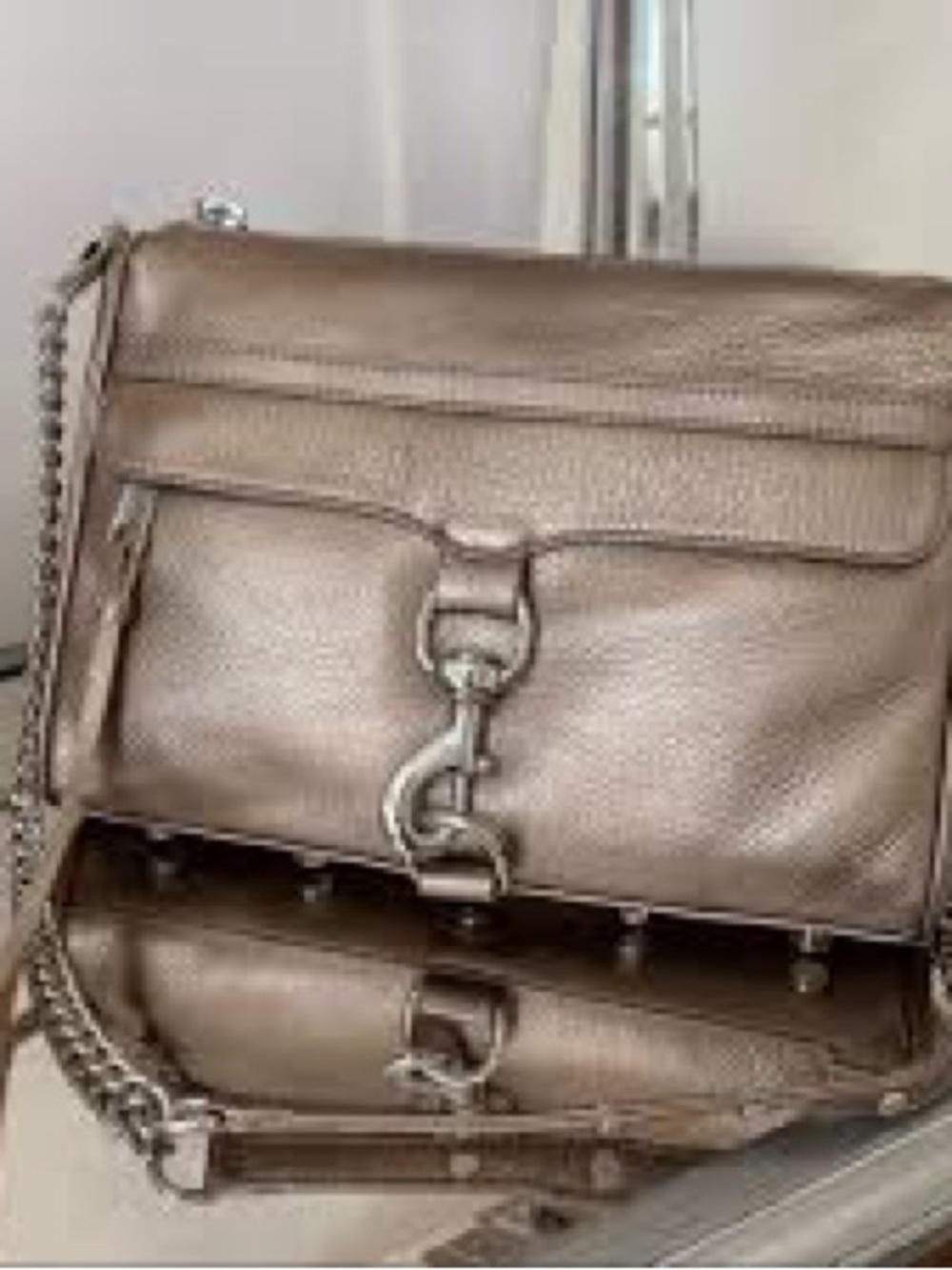Rebecca Minkoff Metallic rose gold Pebbled Leather Crossbody